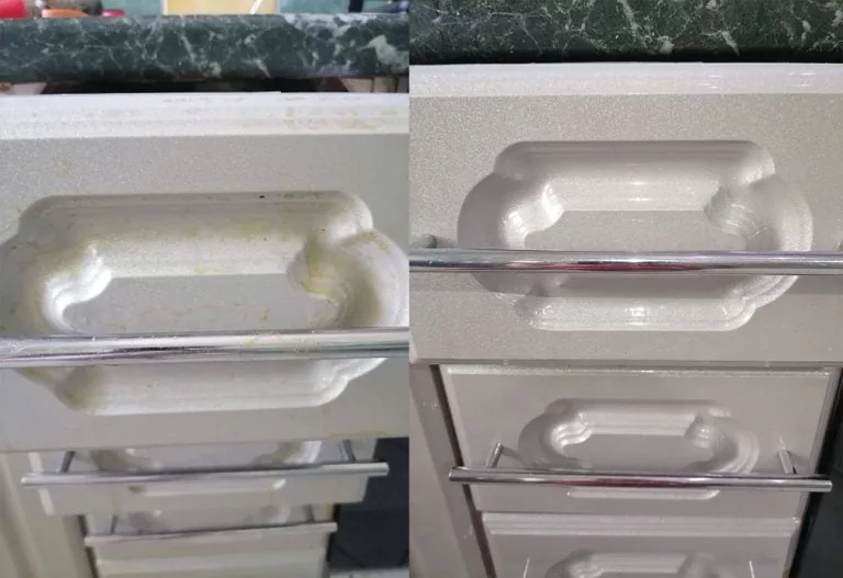 Поверхность до и после обработки паром